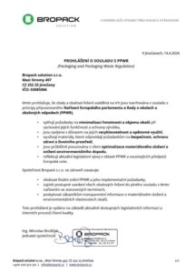 Prohlášení o shodě PPWR