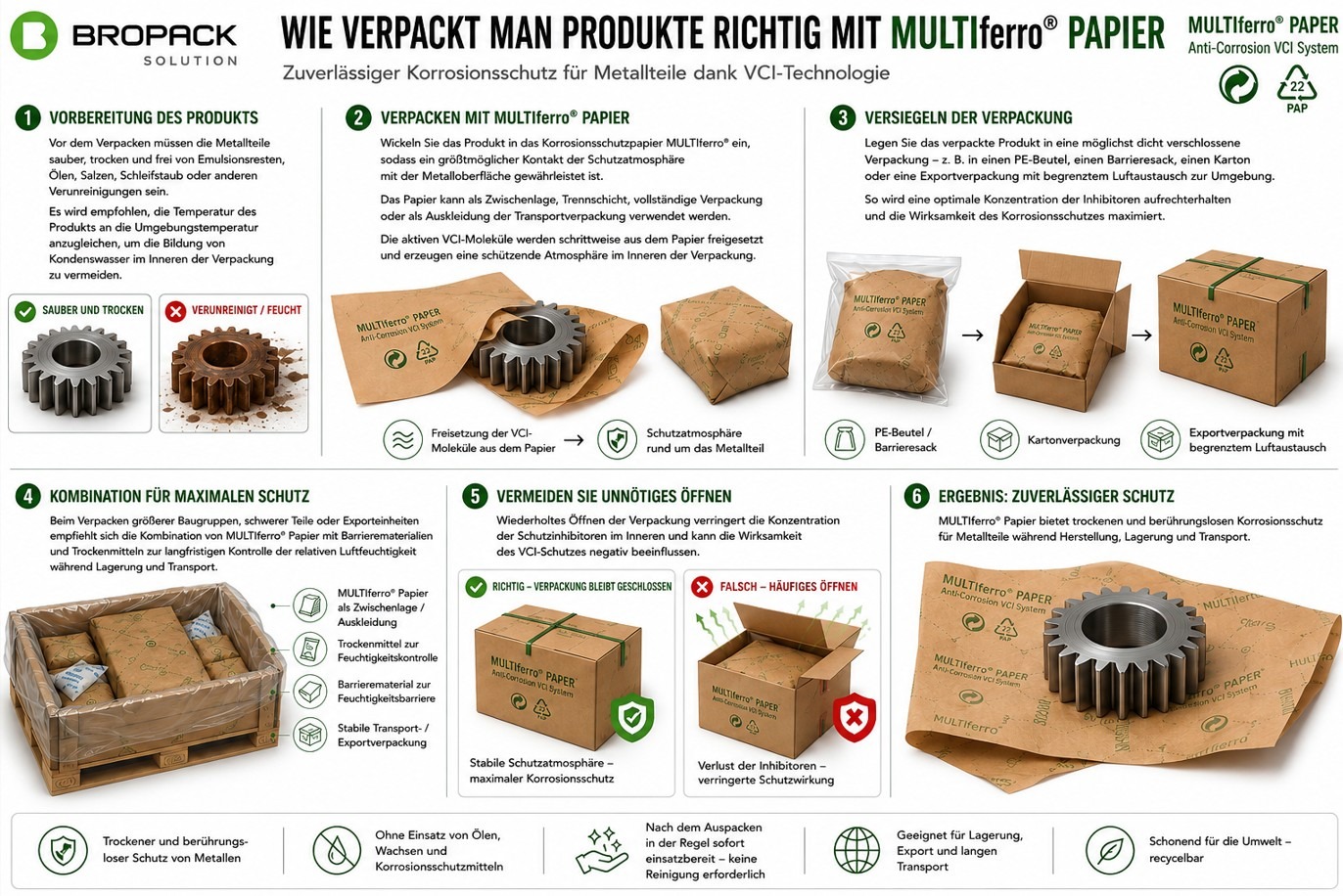 Wie verpackt man Produkte richtig mit MULTIferro® Papier? Wie verpackt man Produkte richtig mit MULTIferro® Papier?