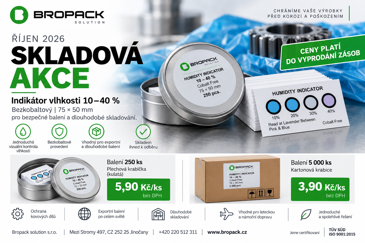Říjnová skladová akce: Indikátory vlhkosti za zvýhodněnou cenu